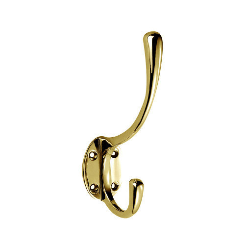 Victorian Hat and Coat Hook 127mm Polished Brass | Quest Hardware