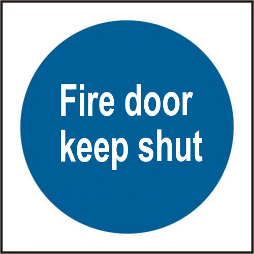 Fire Door Keep Shut Sign Self Adhesive Vinyl 100mm × 100mm