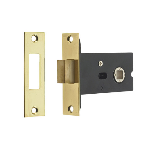 Flat Mortice Bathroom Deadlock 76mm 5mm Spindle Size Brass