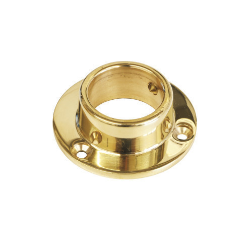 Wardrobe Rail Solid Brass End Socket Polished Brass 19mm