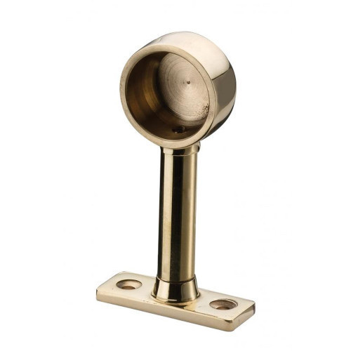 Wardrobe Rail Solid Brass End Bracket Polished Brass 25mm