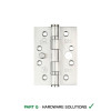 Ball Bearing Butt Security Hinge Square Corners Grade 13 Pair 102 x 76 x 3mm Satin Stainless Steel