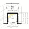 2M Smart Recessed Profile Kit Including, Diffuser, End Caps