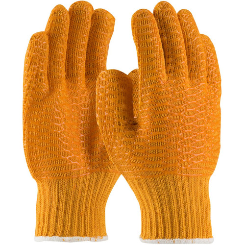 yellow criss cross gloves