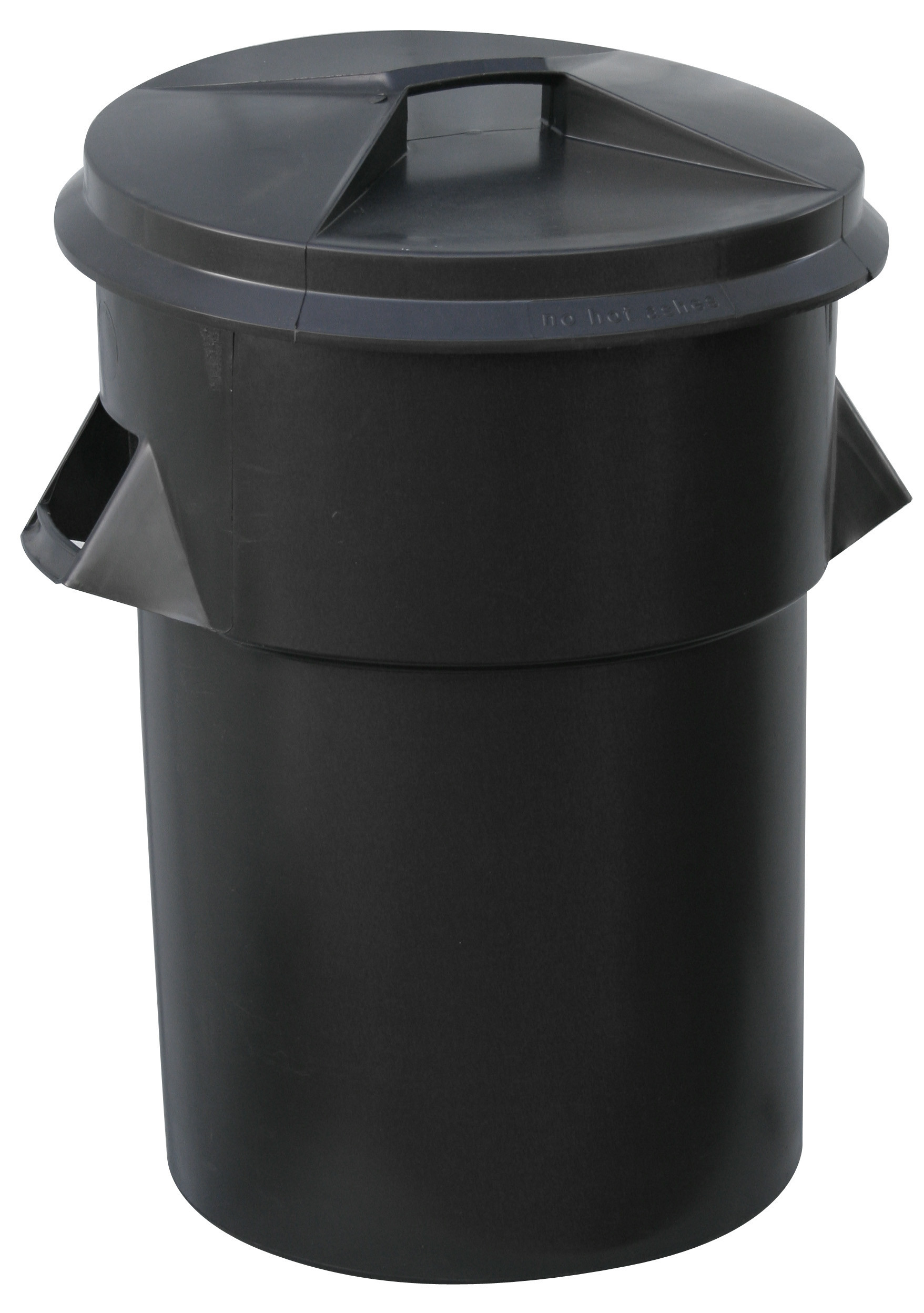 Dustbin And Lid Black Plastic 94l